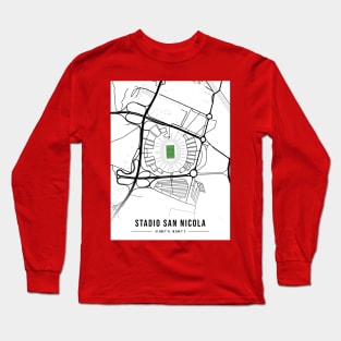 Stadio San Nicola Map Design Long Sleeve T-Shirt